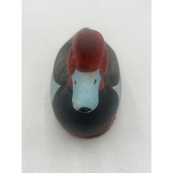 Hand-Painted Duck Decoy Figurine Detailed Markings & Rustic Charm Decor Piece - Picture 3 of 5